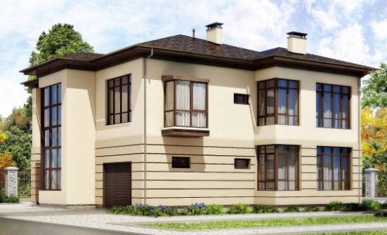 300-006-П Проект двухэтажного дома и гаражом, уютный коттедж из кирпича Петропавловск-Камчатский | Проекты домов от House Expert