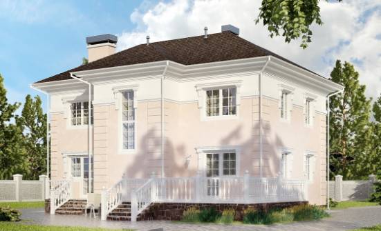 155-005-Л Проект двухэтажного дома, классический коттедж из арболита Петропавловск-Камчатский | Проекты домов от House Expert
