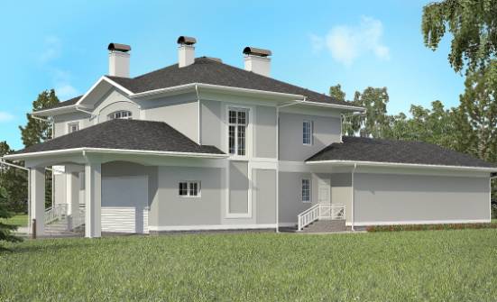 360-001-П Проект двухэтажного дома и гаражом, большой загородный дом из кирпича Петропавловск-Камчатский | Проекты домов от House Expert