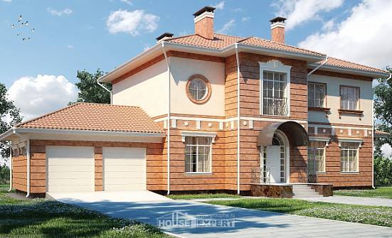 285-001-Л Проект двухэтажного дома и гаражом, уютный дом из кирпича Петропавловск-Камчатский | Проекты домов от House Expert