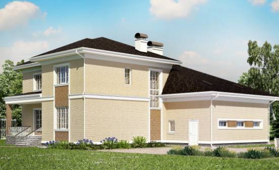 335-001-Л Проект двухэтажного дома и гаражом, классический домик из кирпича Петропавловск-Камчатский | Проекты домов от House Expert