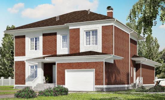 315-001-П Проект двухэтажного дома, гараж, просторный коттедж из кирпича Петропавловск-Камчатский | Проекты домов от House Expert