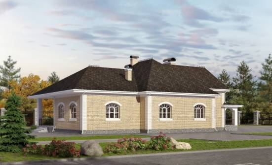 290-001-П Проект двухэтажного дома с мансардой, гараж, красивый коттедж из кирпича Петропавловск-Камчатский | Проекты домов от House Expert