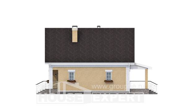 130-004-П Проект двухэтажного дома мансардой, классический коттедж из поризованных блоков Петропавловск-Камчатский, House Expert