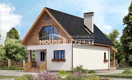 140-001-Л Проект двухэтажного дома с мансардой, доступный домик из газобетона Петропавловск-Камчатский, House Expert