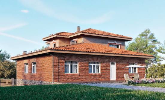 380-002-Л Проект трехэтажного дома, гараж, классический дом из кирпича Петропавловск-Камчатский | Проекты домов от House Expert