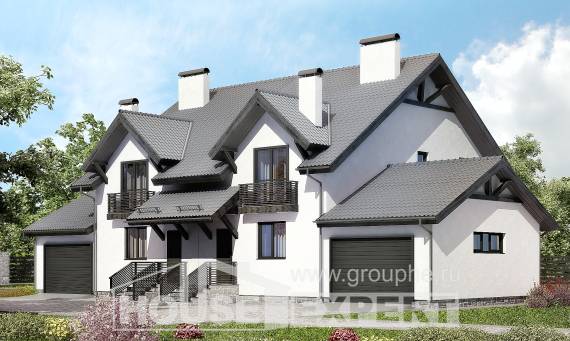 290-003-П Проект двухэтажного дома с мансардой, большой коттедж из газобетона Петропавловск-Камчатский, House Expert