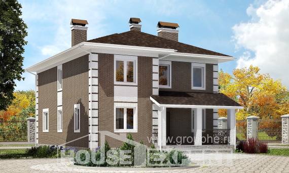 185-002-П Проект двухэтажного дома, экономичный коттедж из керамзитобетонных блоков Петропавловск-Камчатский, House Expert