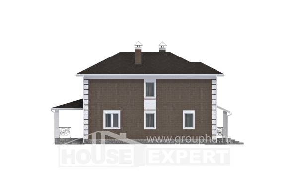 185-002-П Проект двухэтажного дома, компактный загородный дом из бризолита Петропавловск-Камчатский, House Expert