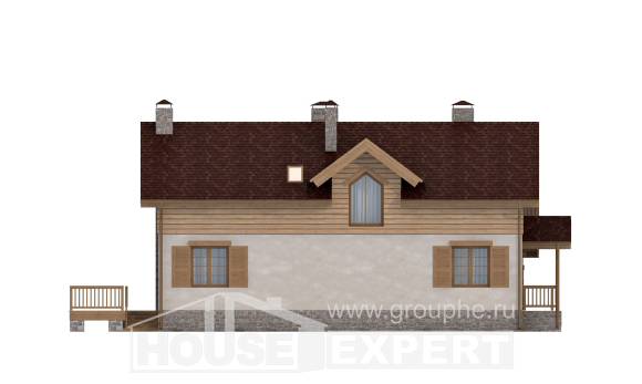 165-002-П Проект двухэтажного дома с мансардой и гаражом, экономичный домик из газобетона Петропавловск-Камчатский, House Expert