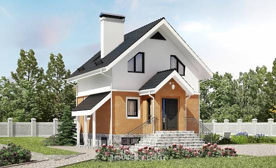 100-005-Л Проект двухэтажного дома мансардой, простой загородный дом из газосиликатных блоков, Петропавловск-Камчатский