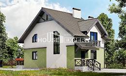 120-003-П Проект двухэтажного дома с мансардой, бюджетный загородный дом из арболита Петропавловск-Камчатский, House Expert