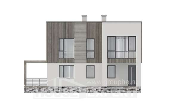 150-017-П Проект двухэтажного дома, скромный коттедж из пеноблока, Петропавловск-Камчатский