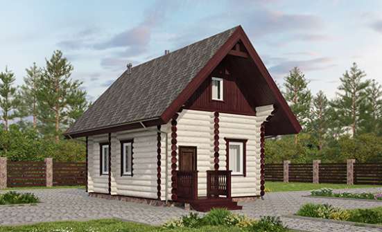 035-001-Л Проект бани из бревен Петропавловск-Камчатский | Проекты домов от House Expert