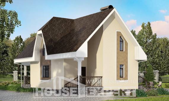 125-001-Л Проект двухэтажного дома мансардой, классический загородный дом из бризолита Петропавловск-Камчатский, House Expert