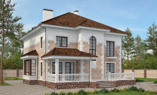 220-008-П Проект двухэтажного дома, красивый домик из кирпича, Петропавловск-Камчатский