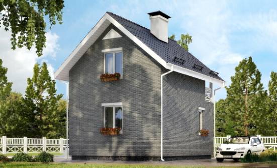 045-001-П Проект двухэтажного дома с мансардой, бюджетный коттедж из пеноблока Петропавловск-Камчатский | Проекты домов от House Expert