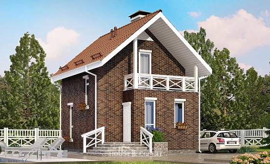 045-001-Л Проект двухэтажного дома мансардой, простой загородный дом из пеноблока Петропавловск-Камчатский | Проекты домов от House Expert