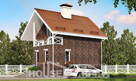 045-001-Л Проект двухэтажного дома мансардный этаж, уютный дом из пеноблока Петропавловск-Камчатский, House Expert