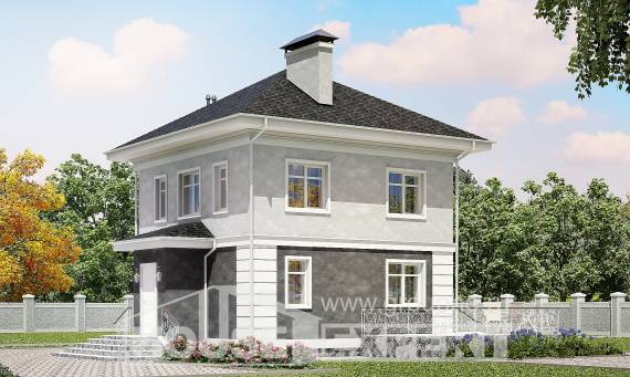 090-003-П Проект двухэтажного дома, бюджетный домик из теплоблока Петропавловск-Камчатский, House Expert