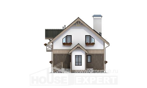 105-001-Л Проект двухэтажного дома с мансардным этажом, бюджетный загородный дом из газобетона Петропавловск-Камчатский, House Expert