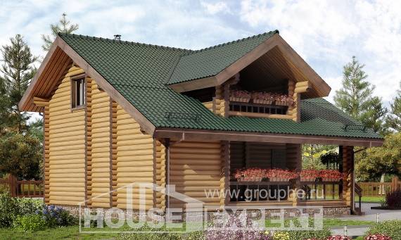 110-005-П Проект двухэтажного дома мансардой, красивый загородный дом из дерева Петропавловск-Камчатский, House Expert