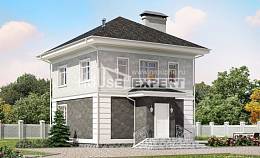 090-003-П Проект двухэтажного дома, компактный коттедж из теплоблока, Петропавловск-Камчатский
