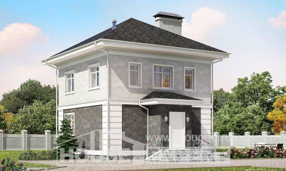 090-003-П Проект двухэтажного дома, компактный коттедж из теплоблока, Петропавловск-Камчатский