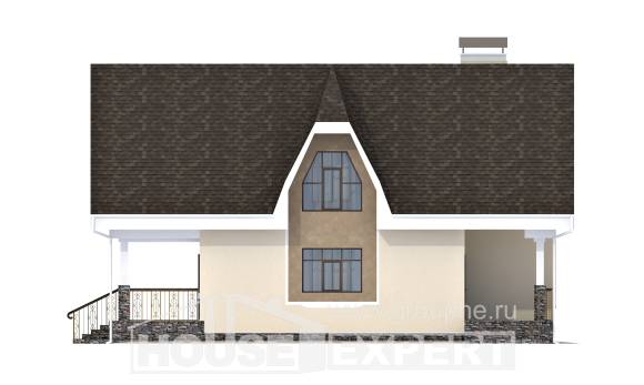 125-001-Л Проект двухэтажного дома с мансардным этажом, простой коттедж из бризолита Петропавловск-Камчатский, House Expert