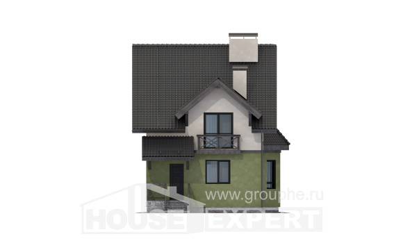 120-003-П Проект двухэтажного дома мансардой, компактный дом из твинблока Петропавловск-Камчатский, House Expert