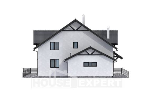 290-003-П Проект двухэтажного дома мансардный этаж, классический домик из газобетона Петропавловск-Камчатский, House Expert