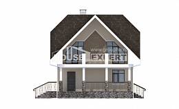 125-001-Л Проект двухэтажного дома с мансардным этажом, экономичный коттедж из поризованных блоков Петропавловск-Камчатский, House Expert