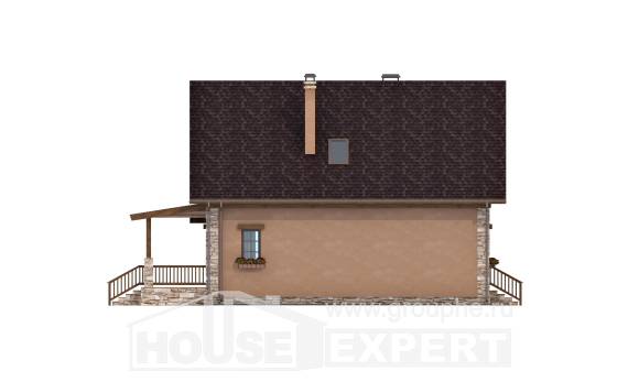 140-002-П Проект двухэтажного дома с мансардой, бюджетный дом из теплоблока Петропавловск-Камчатский, House Expert