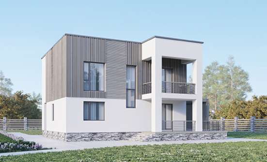 150-017-П Проект двухэтажного дома, компактный коттедж из арболита Петропавловск-Камчатский | Проекты домов от House Expert