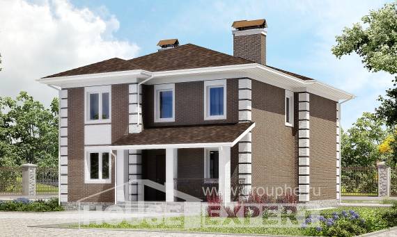 185-002-П Проект двухэтажного дома, бюджетный домик из пеноблока Петропавловск-Камчатский, House Expert