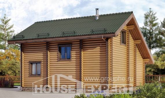 110-005-П Проект двухэтажного дома с мансардным этажом, небольшой коттедж из дерева Петропавловск-Камчатский, House Expert