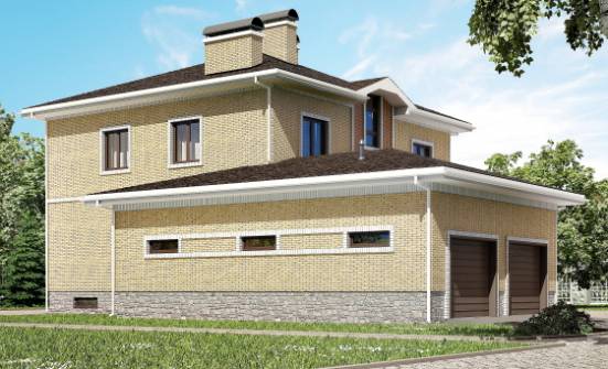 350-002-Л Проект трехэтажного дома, гараж, просторный загородный дом из кирпича, Петропавловск-Камчатский