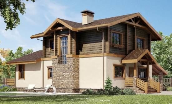 170-004-П Проект двухэтажного дома мансардой, гараж, классический домик из твинблока из дерева, Петропавловск-Камчатский