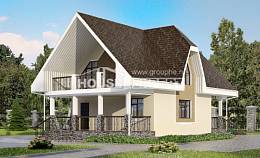 125-001-Л Проект двухэтажного дома мансардный этаж, скромный домик из блока Петропавловск-Камчатский, House Expert