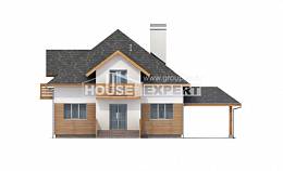 155-004-П Проект двухэтажного дома мансардой, гараж, доступный дом из твинблока Петропавловск-Камчатский, House Expert