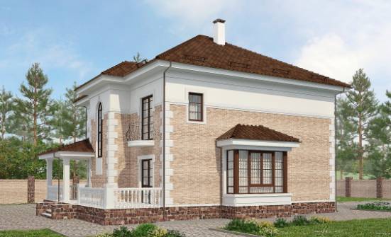 220-008-П Проект двухэтажного дома, классический загородный дом из кирпича Петропавловск-Камчатский | Проекты домов от House Expert