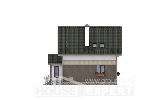 105-001-Л Проект двухэтажного дома мансардный этаж, красивый коттедж из арболита Петропавловск-Камчатский, House Expert