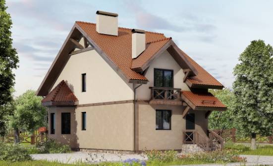 120-003-Л Проект двухэтажного дома мансардой, скромный домик из бризолита, Петропавловск-Камчатский