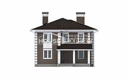 185-002-П Проект двухэтажного дома, бюджетный дом из блока Петропавловск-Камчатский, House Expert