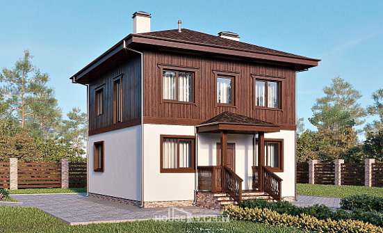 100-006-Л Проект двухэтажного дома, бюджетный загородный дом из арболита, Петропавловск-Камчатский