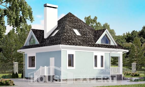 110-001-Л Проект двухэтажного дома мансардой, бюджетный загородный дом из бризолита Петропавловск-Камчатский, House Expert