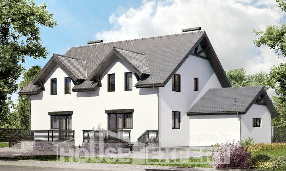 290-003-П Проект двухэтажного дома с мансардой, огромный домик из пеноблока Петропавловск-Камчатский, House Expert