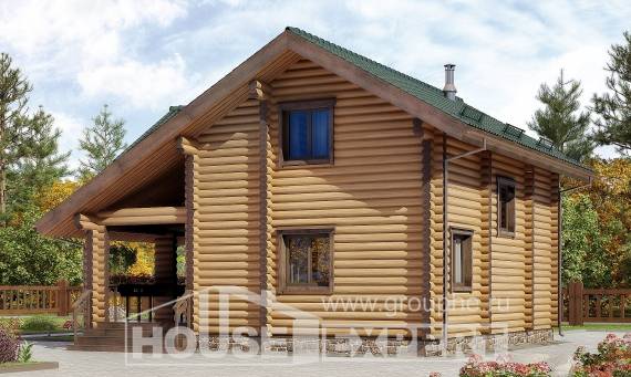 110-005-П Проект двухэтажного дома мансардный этаж, небольшой домик из дерева, Петропавловск-Камчатский