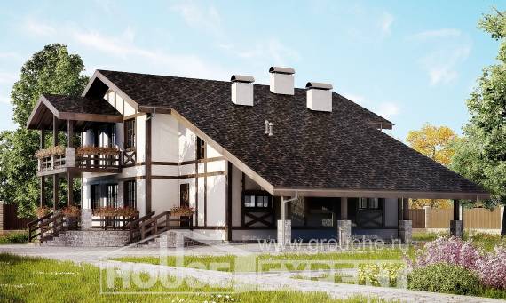 250-002-Л Проект двухэтажного дома с мансардой, гараж, уютный дом из кирпича Петропавловск-Камчатский, House Expert