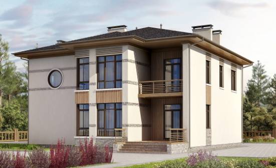 345-001-П Проект двухэтажного дома, классический дом из твинблока Петропавловск-Камчатский | Проекты домов от House Expert